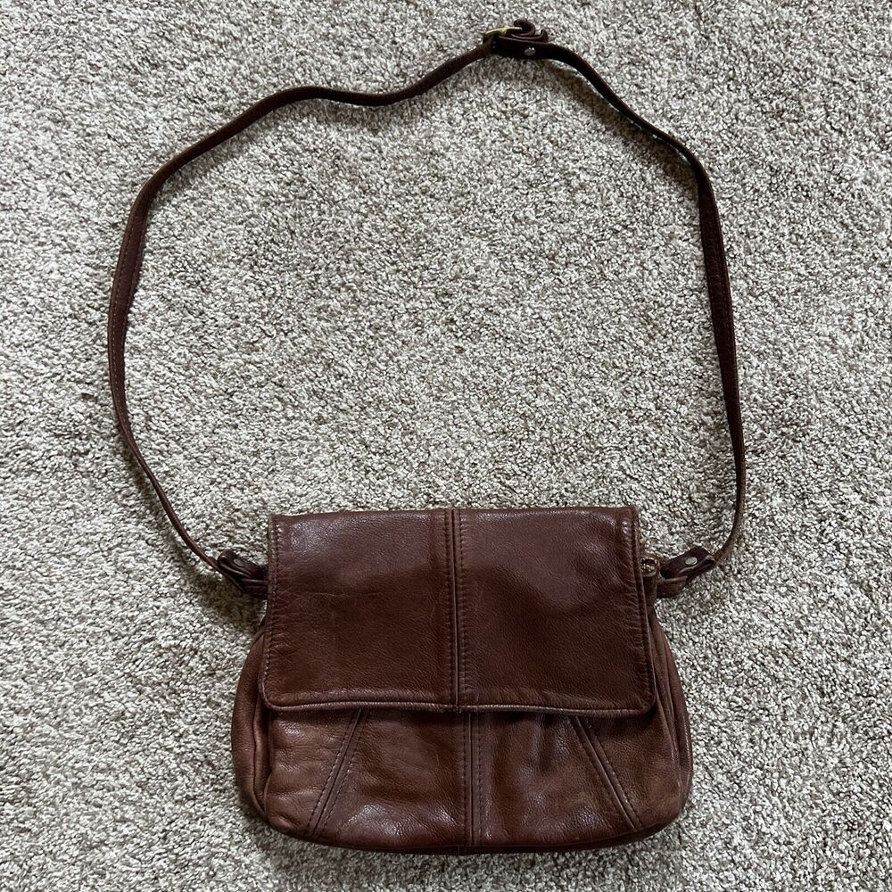 victoria leather company purse Crossbody Flap Front Brown